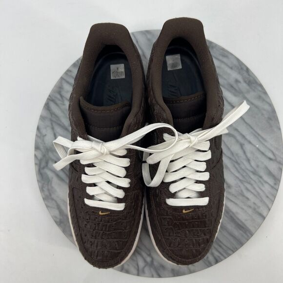 Nike Air Force 1 LV8 Sneakers Mens 8 Brown Faux-Crocodile Baroque Low Top Lace - Picture 10 of 15